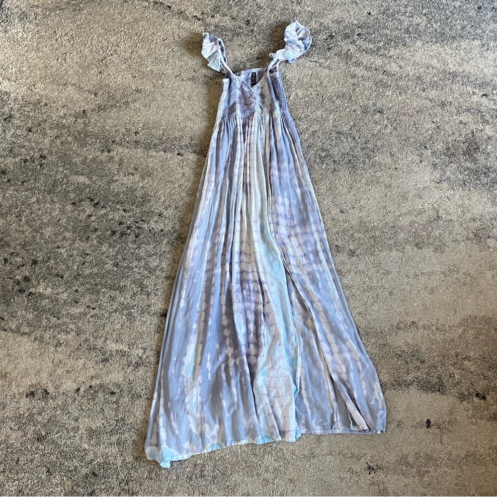 Boho Me Light Blue Tie Dye Tank Top Maxi Dress Size Small